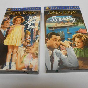 2 Vintage Family Feature Shirley Temple VHS Movies Stowaway & Baby Take A Bow ✨